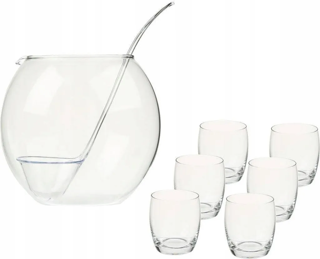 Set Vetro Punch Luxury Edition 8 Pezzi | Brocca e 6 Coppe Gourmet