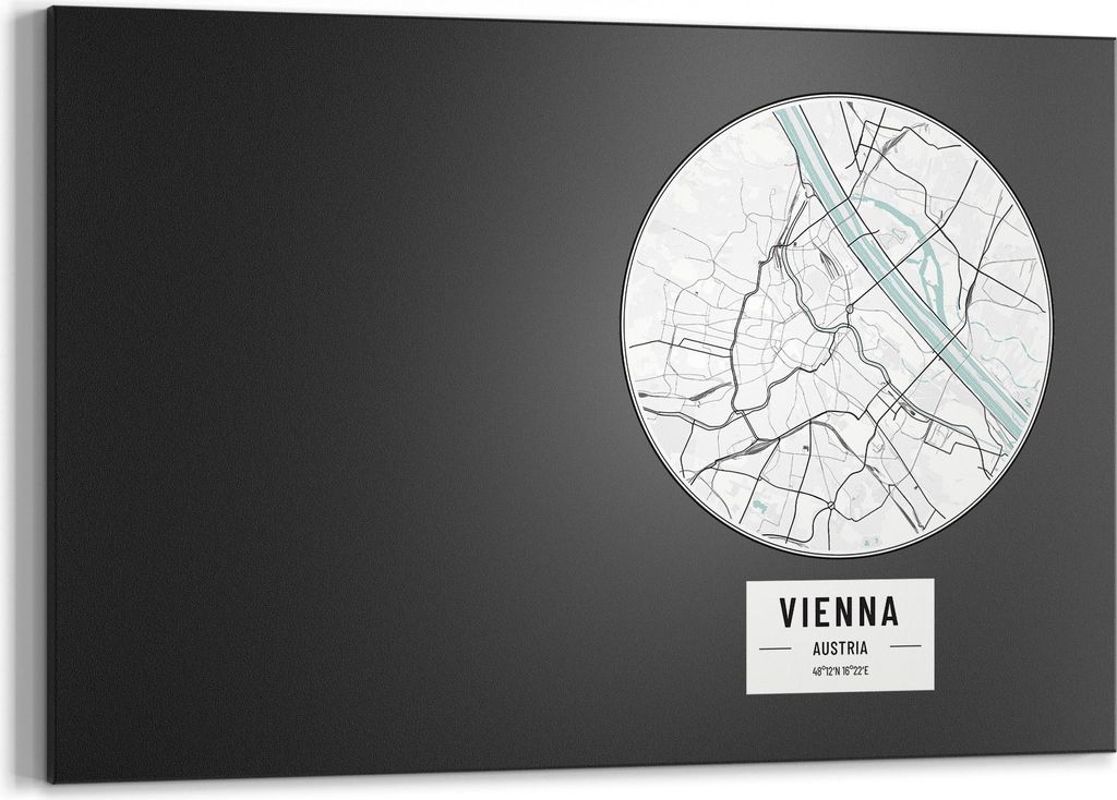 DEQORI Kreidetafel 60x40 cm 'Stadtplan Wien' bedruckt Tafel Kreide Wandtafel Schreibtafel