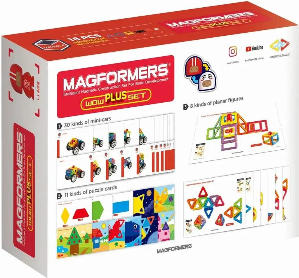 Magformers Wow Plus Set 18 pièces : Jeu de construction magnétique original - 2