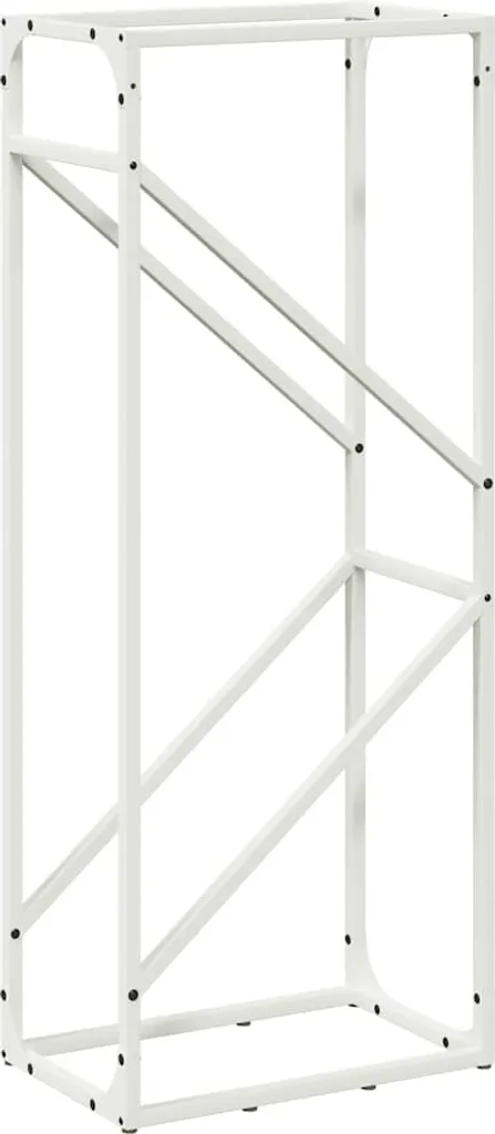 Portalegna Moderno Bianco vidaXL 40x25x100 cm - Acciaio Design