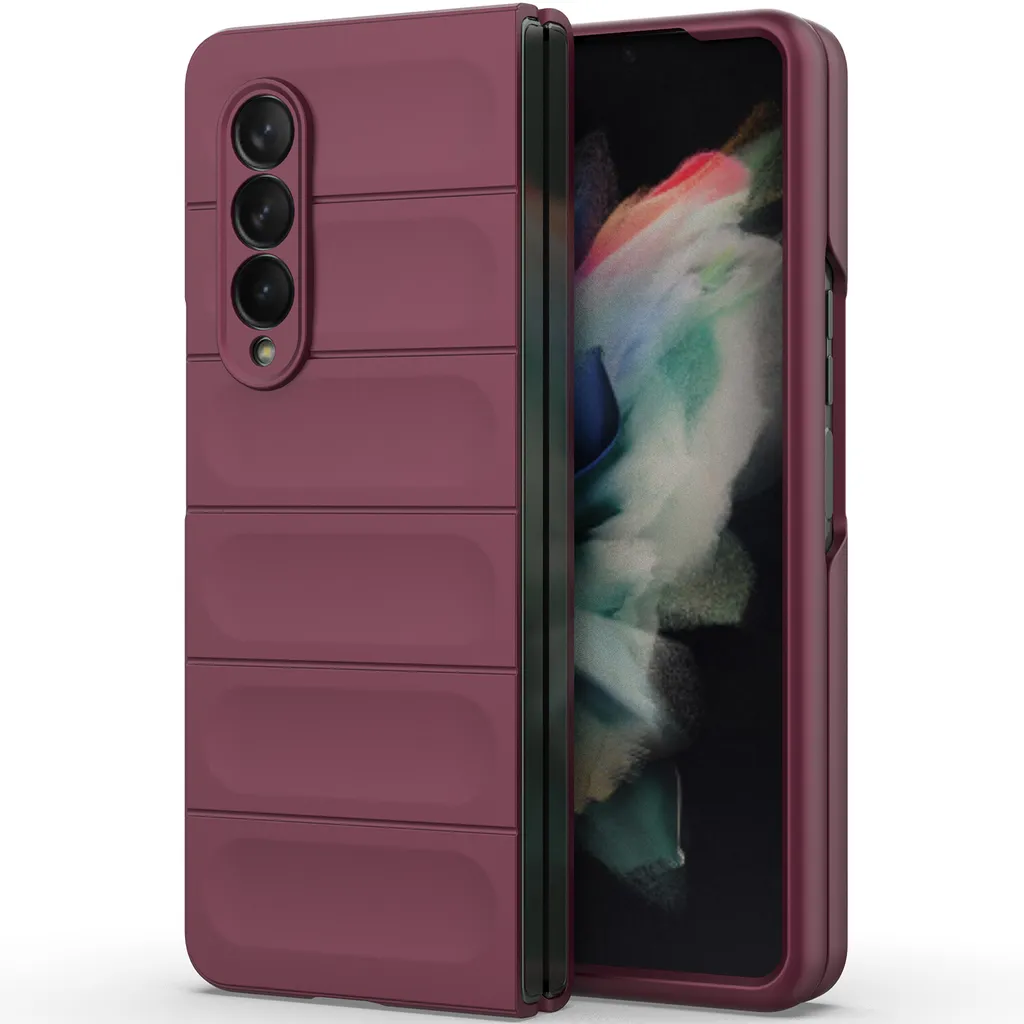 Custodia Samsung Galaxy Z Fold 3 5G PC Rigida Opaca Borgogna Slim - 4