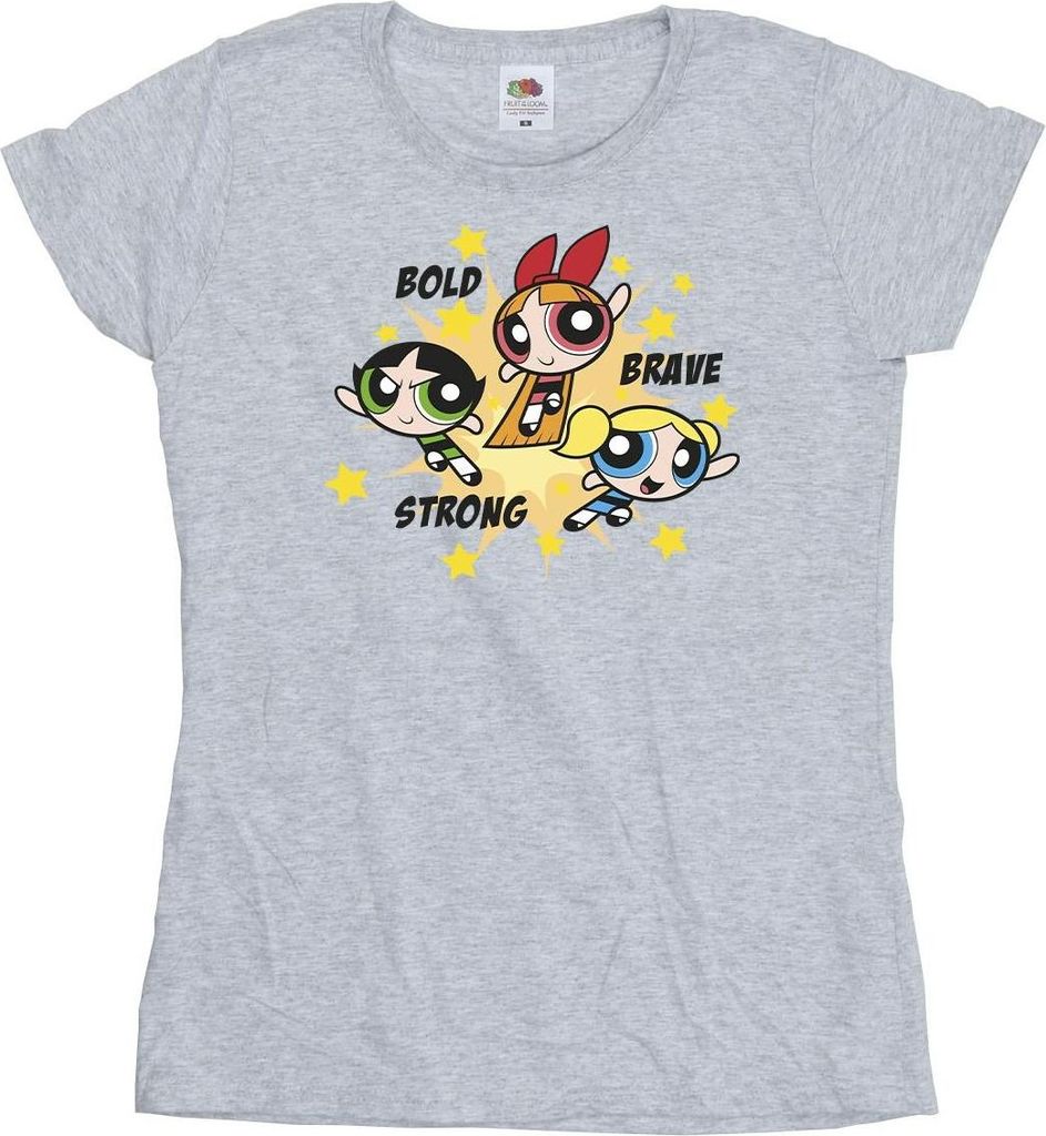 The Powerpuff Girls Damen/Damen Mädchen Mutig Tapfer Stark Baumwolle T-Shirt BI51691 (M) (Grau)