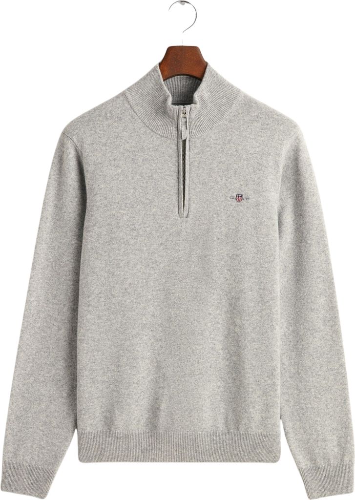 Gant Pullover grau meliert Wolle normale Passform