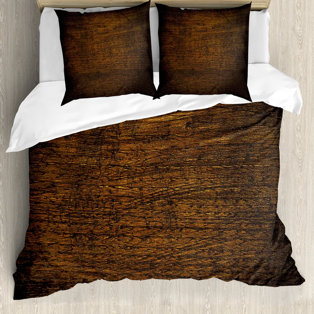 Copripiumino ABAKUHAUS Effetto Legno 155x220 - Antiacaro Marrone