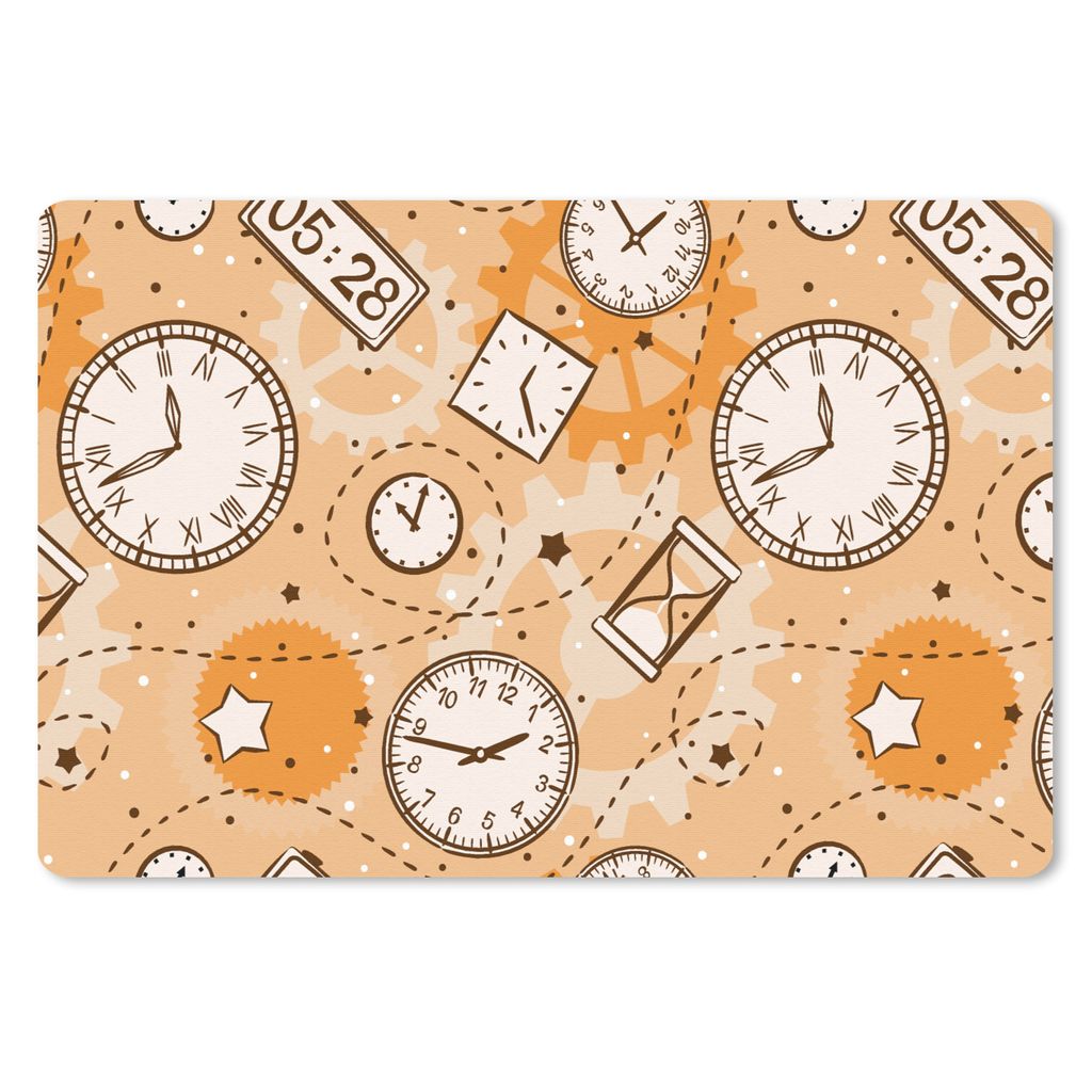 MuchoWow Schreibtischunterlage Muster - Uhr - Sanduhr 60x40 cm - XXL Mauspad - Großes Mauspad