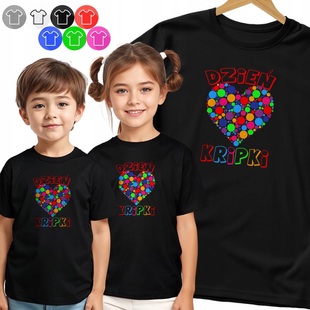 Kinder-T-Shirt - Bunte Punkte Herz Tag Punkte - 122 S