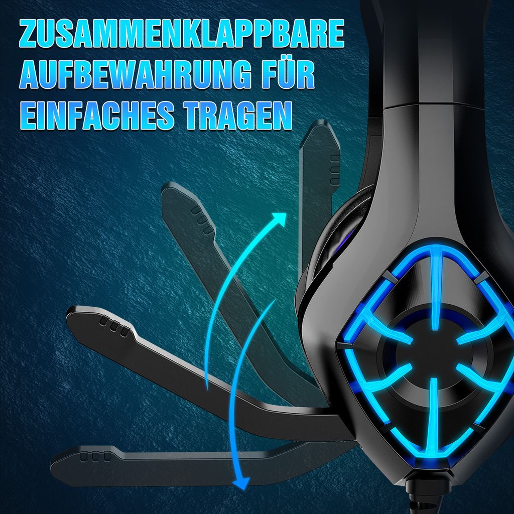7MAGIC Gaming-Headset für PS4, PS5 PC, Xbox One, iPod, Produktbild 3