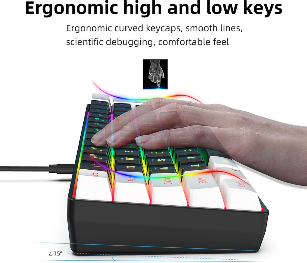 HXSJ V700BW+A869 USB-Computer-Tastatur und -Maus-Kit mit Produktbild 6