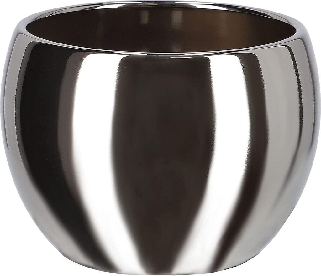 KOTARBAU Keramik-Blumentopf Übertopf 10 cm für Blumen Pflanzen Silber