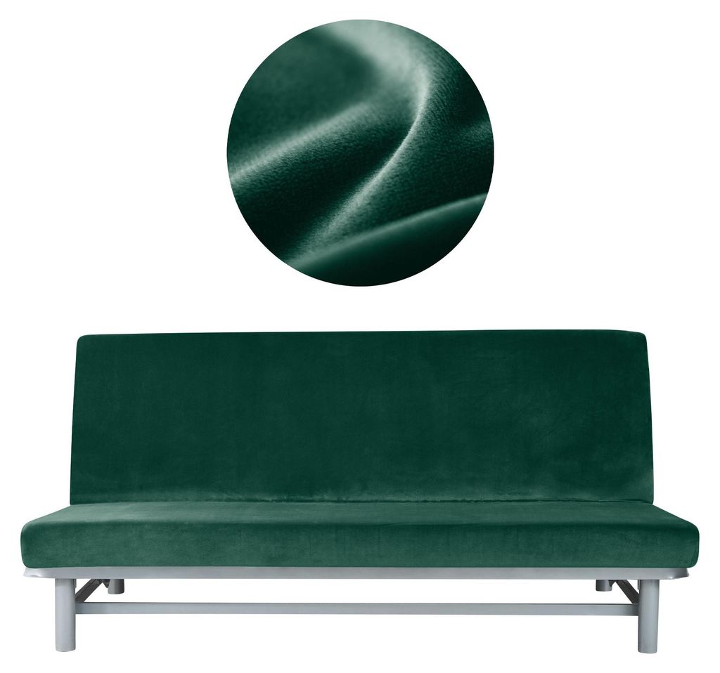 Elastischer Velours-Bezug für Schlafsofa / Couch 190–210 cm Produktbild 