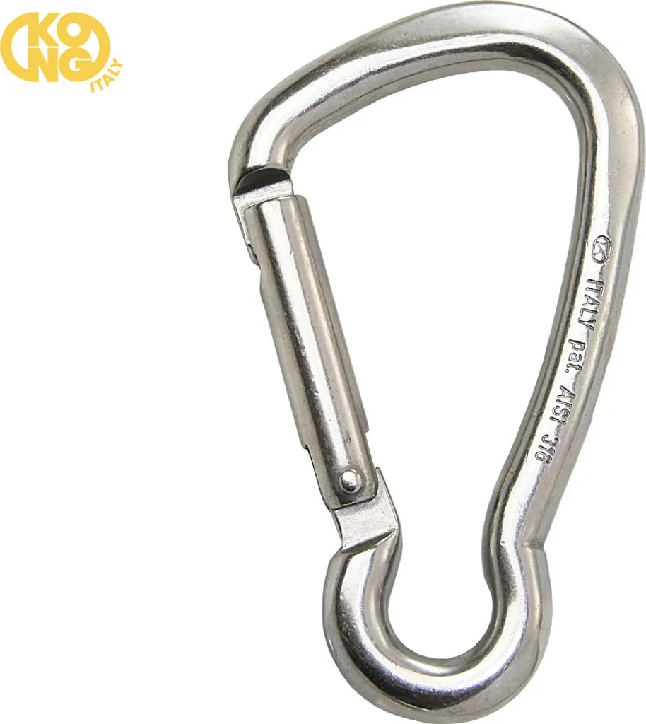 Mousqueton de sécurité asymétrique 124mm inox A4 pour accastillage