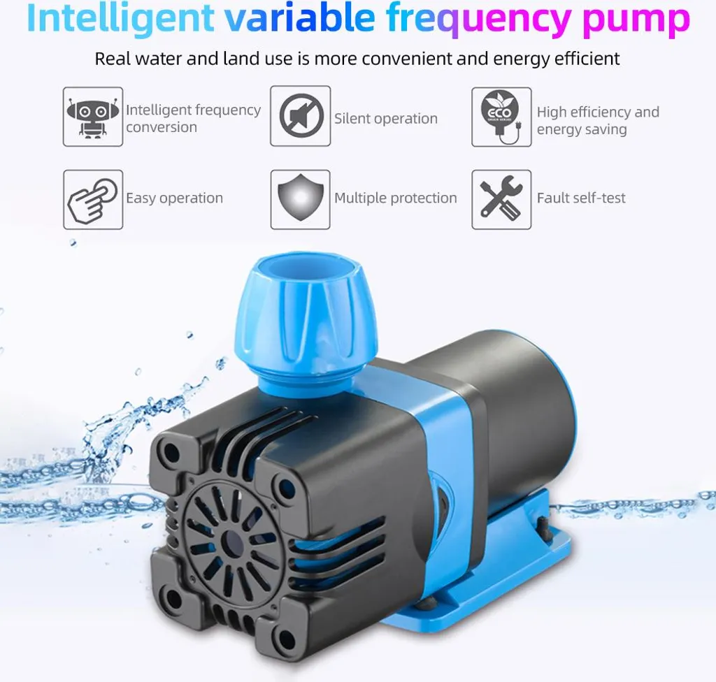 Pompe à eau submersible 6000L/H onde sinusoïdale DC ultra silencieuse