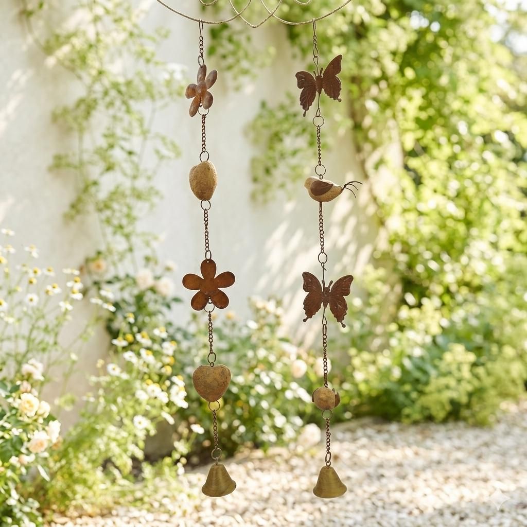 Hänger Vogel/Schmetterling und Herz/Blume ca. 105 cm 2er Set - Dekoration