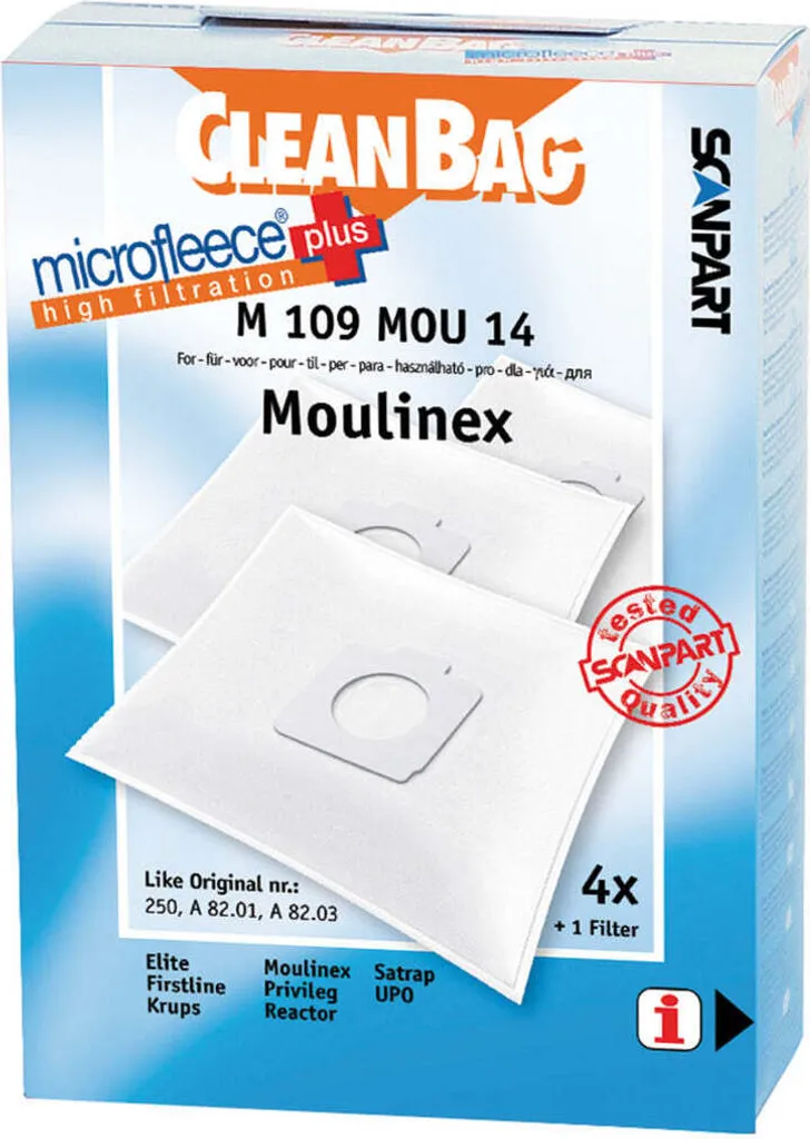 Scanpart Microfleece+ Sacchetti Moulinex Compact | Ricambi per Aspirapolvere