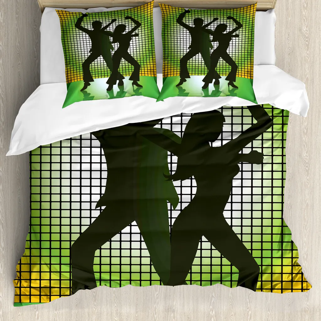 Set Letto Regalo Anni 70 - ABAKUHAUS Copripiumino Verde 200x200