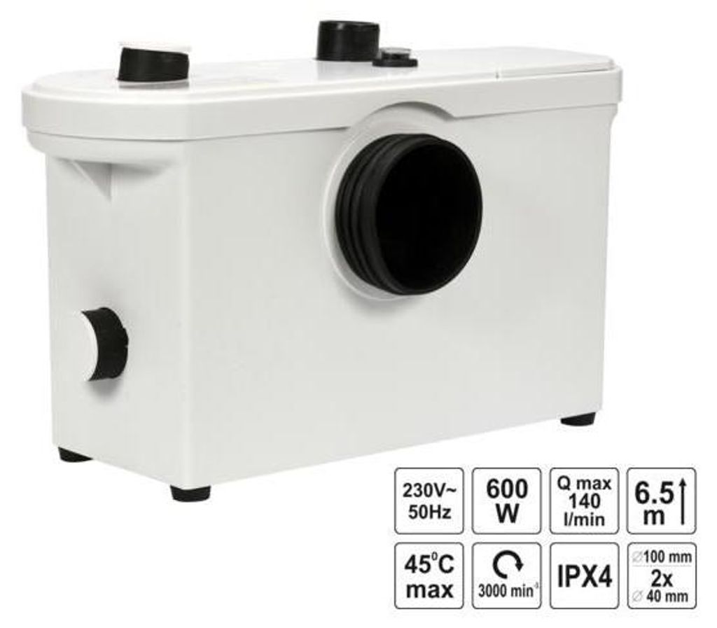 Podnośnik WC, pompa do fekaliów, umywalka prysznicowa z Zdjęcie produktu 