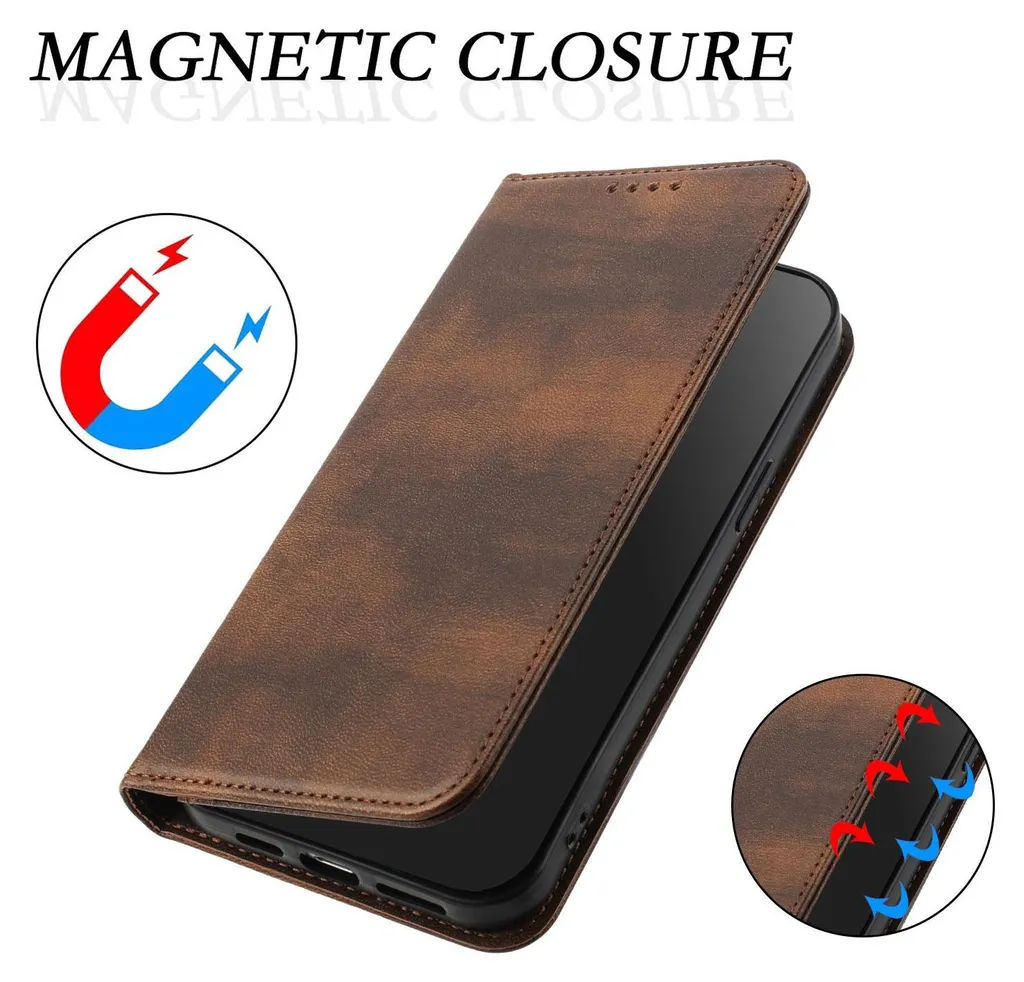Cover Portafoglio ZTE Blade A56 - RFID Blocking & Stand Magnetico - 4