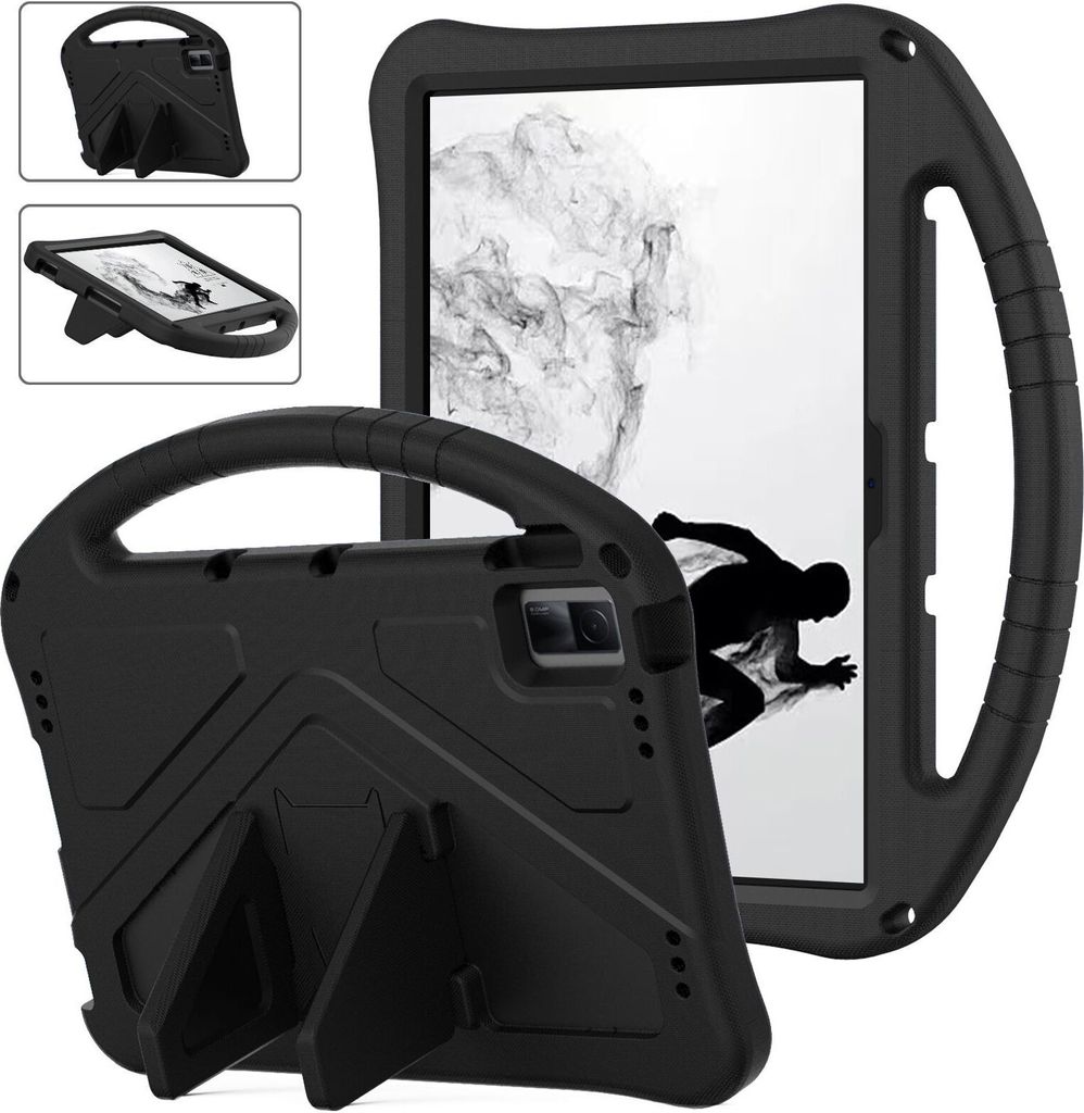 Kinder Hülle für Xiaomi Redmi Pad SE 11" 2023, Eva Leichte Stoßfeste Ständer, Kids Griff Schutzhülle Schwarz
