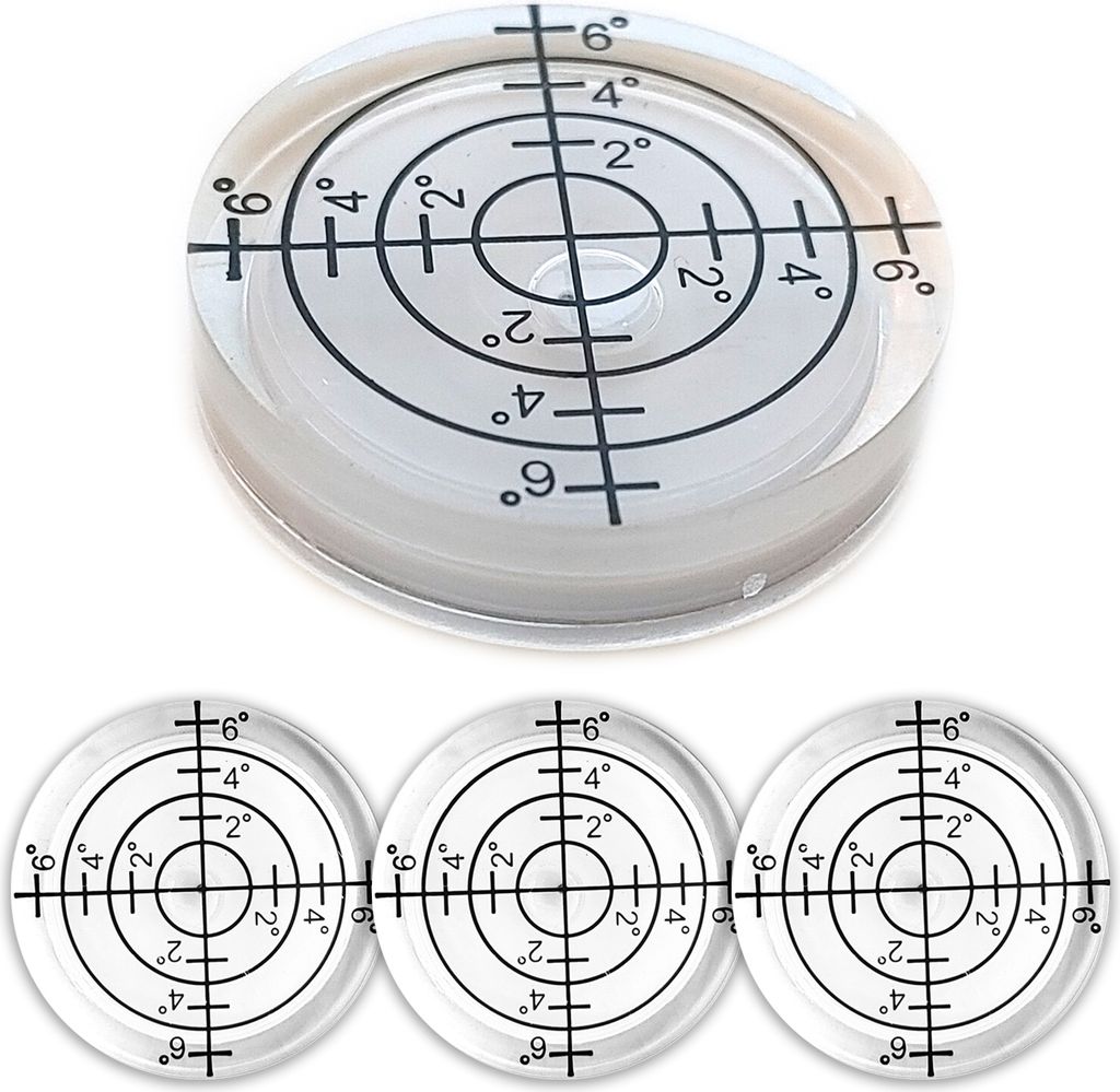 3x Wasserwaage 32 x 7 mm Weiß Libellen Dosenlibellen runde Produktbild 