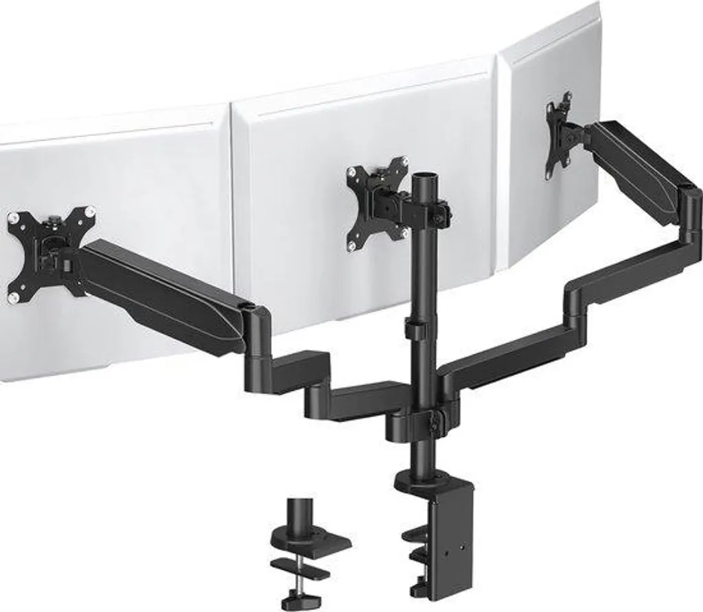 Bras de bureau ergonomique pour écran PC 13"-27" avec pince de fixation