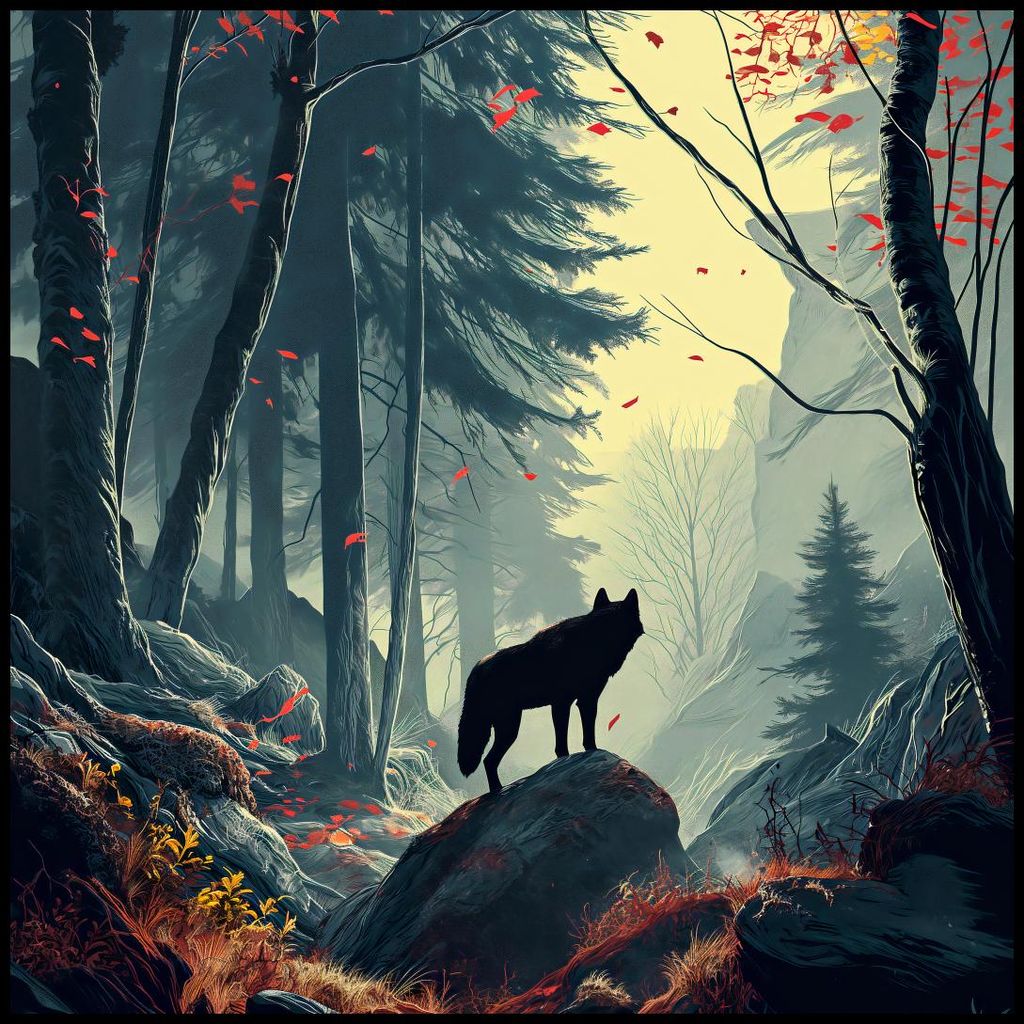 Plakat 100x100cm Wald Echo