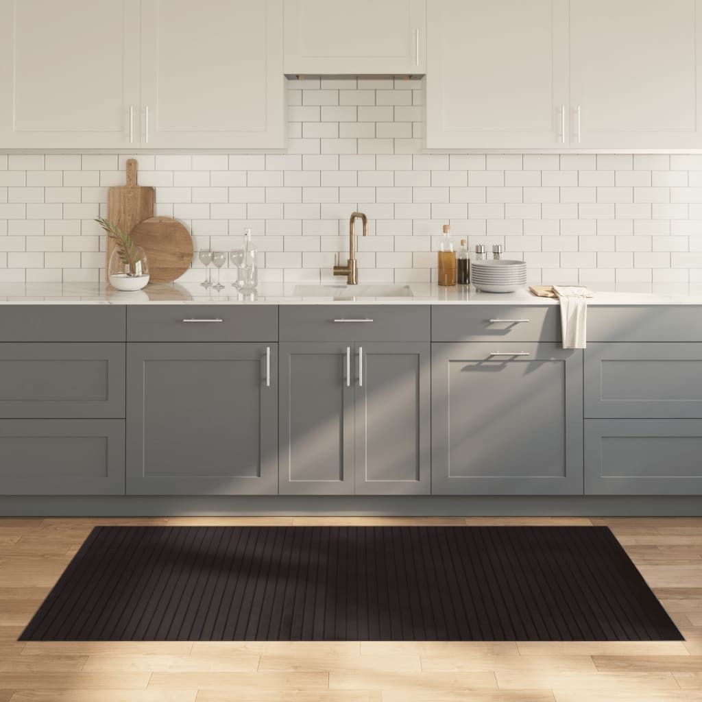 "im Angebot" Teppich Rechteckig Dunkelbraun 100x200 cm Bambus - Designerteppiche CC17325