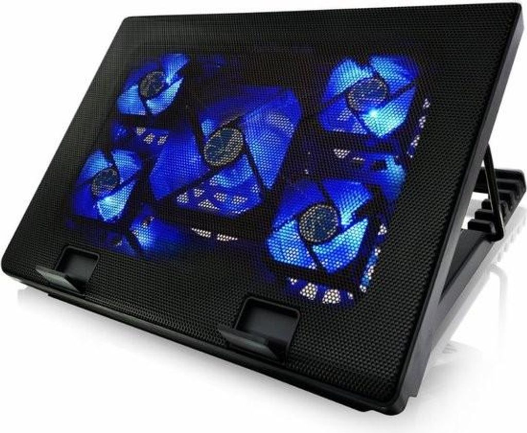 Laptop-Kühler – Laptopkühlung – Ergonomisch – Leise – 5 Lüfter – Verstellbar – Schwarz