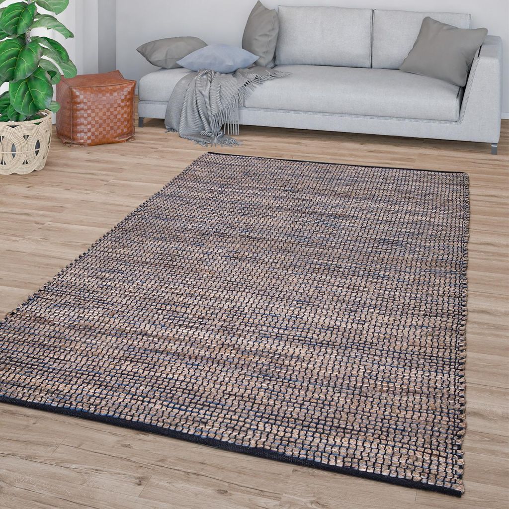 TT Home Wohnzimmer Teppich Kurzflor Handgeknüpft Meliertes Produktbild 
