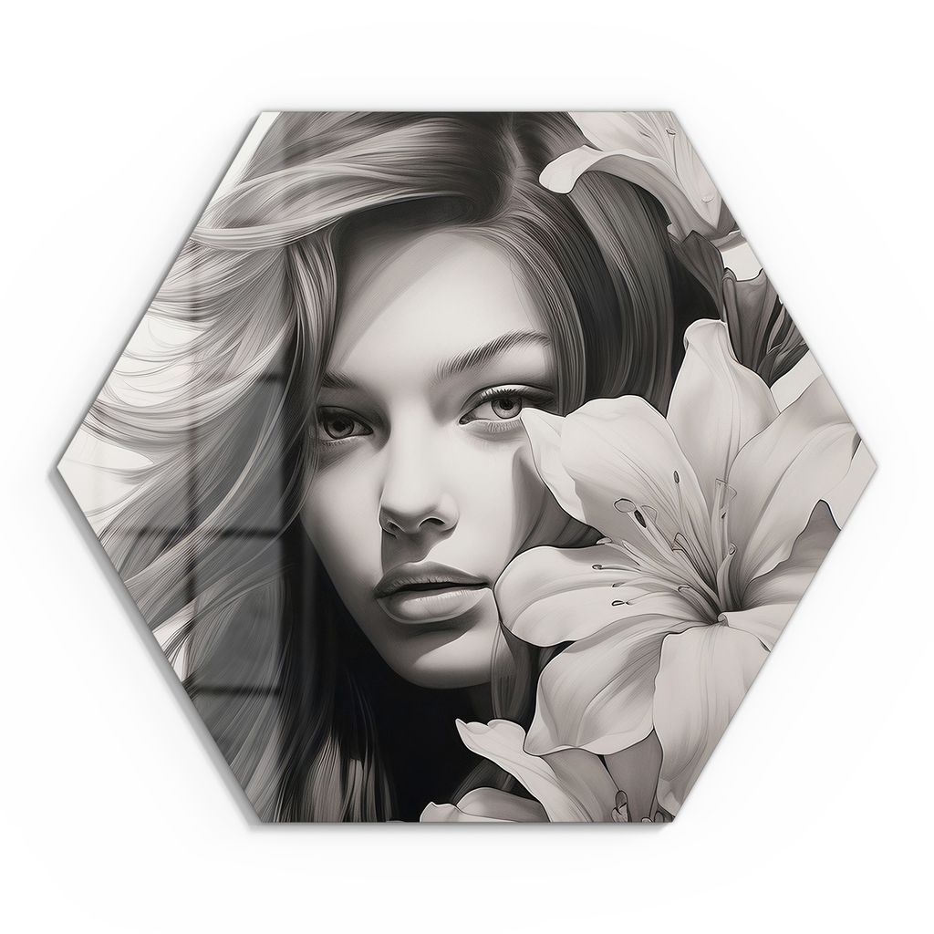 DEQOART Glasbild Echtglas 55x48 cm 'Lilienzauber' Wandbild Bild modern Deko