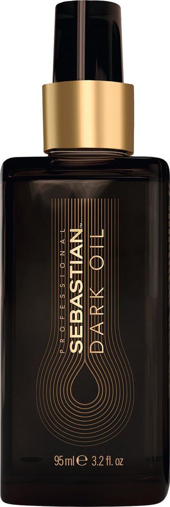 A product shot of a bottle of Sebastian Professional Dark Oil.