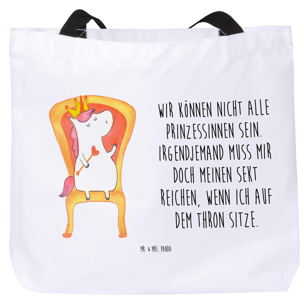 Mr. & Mrs. Panda Strandtasche Einhorn Prinzessin - Weiß - Geschenk, Schultasche, Geburtstagsgeschenk, Monat, Geburtstag, Tasche, Laptoptasche, Rei...