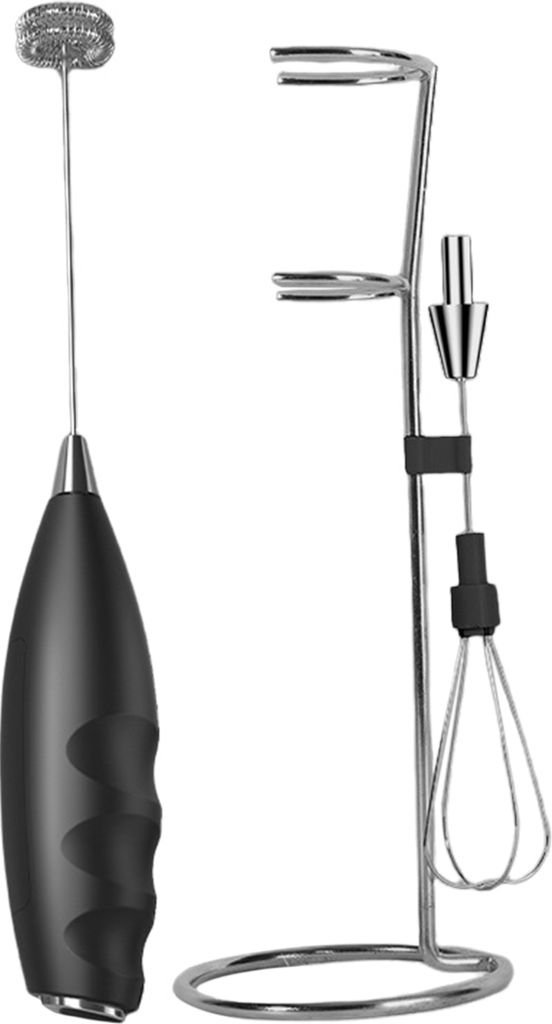 Milchaufschäumer, elektrischer Mixer, Edelstahl-Mixer, 2-in-1, wiederaufladbar, Schneebesen, Schaumbereiter für Kaffee, Latte, Cappuccino, heiße...