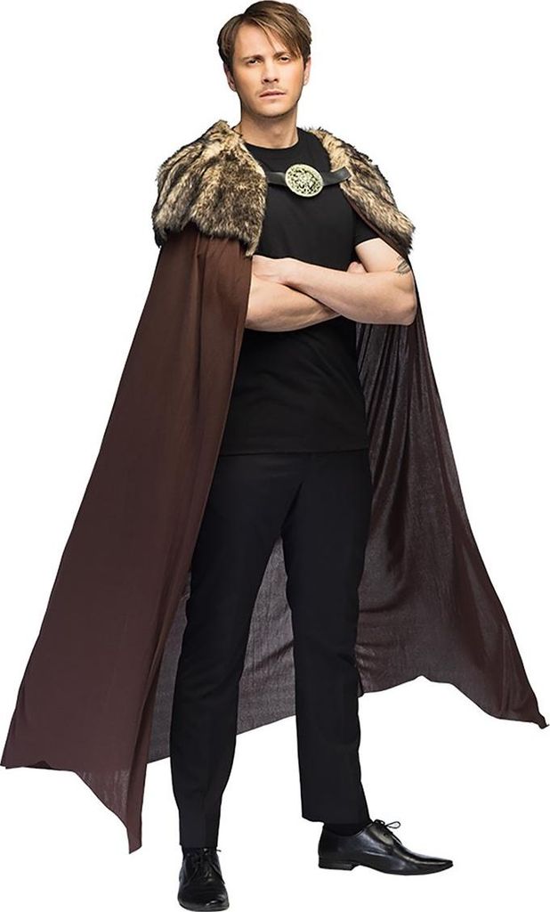 Boland 71015 - Umhang Jäger, Braun, Cape, Kostüm, Themenparty, Mottoparty, Karneval