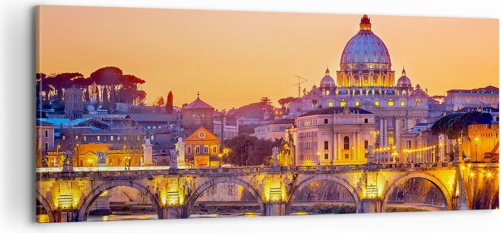 Bild auf Leinwand - Leinwandbild - Rom Italien Basilika Geschichte - 100x40cm - Wand Bild - Wanddeko - Leinwanddruck - Bilder - Kunstdruck - Leinwa...