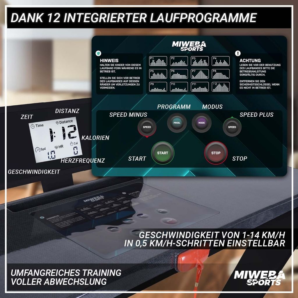 Miweba Sports Profi Laufband HT500 | Elektrisch - Klappbar Produktbild 3