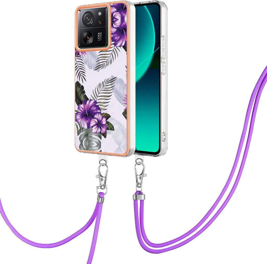 Cover Tracolla Xiaomi 13T Pro Viola | Custodia Fashion con Laccio