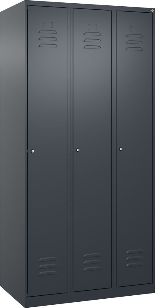C+P Spind Classic PLUS, 3 Abteile, 1850x900x500mm, 7016/7016
