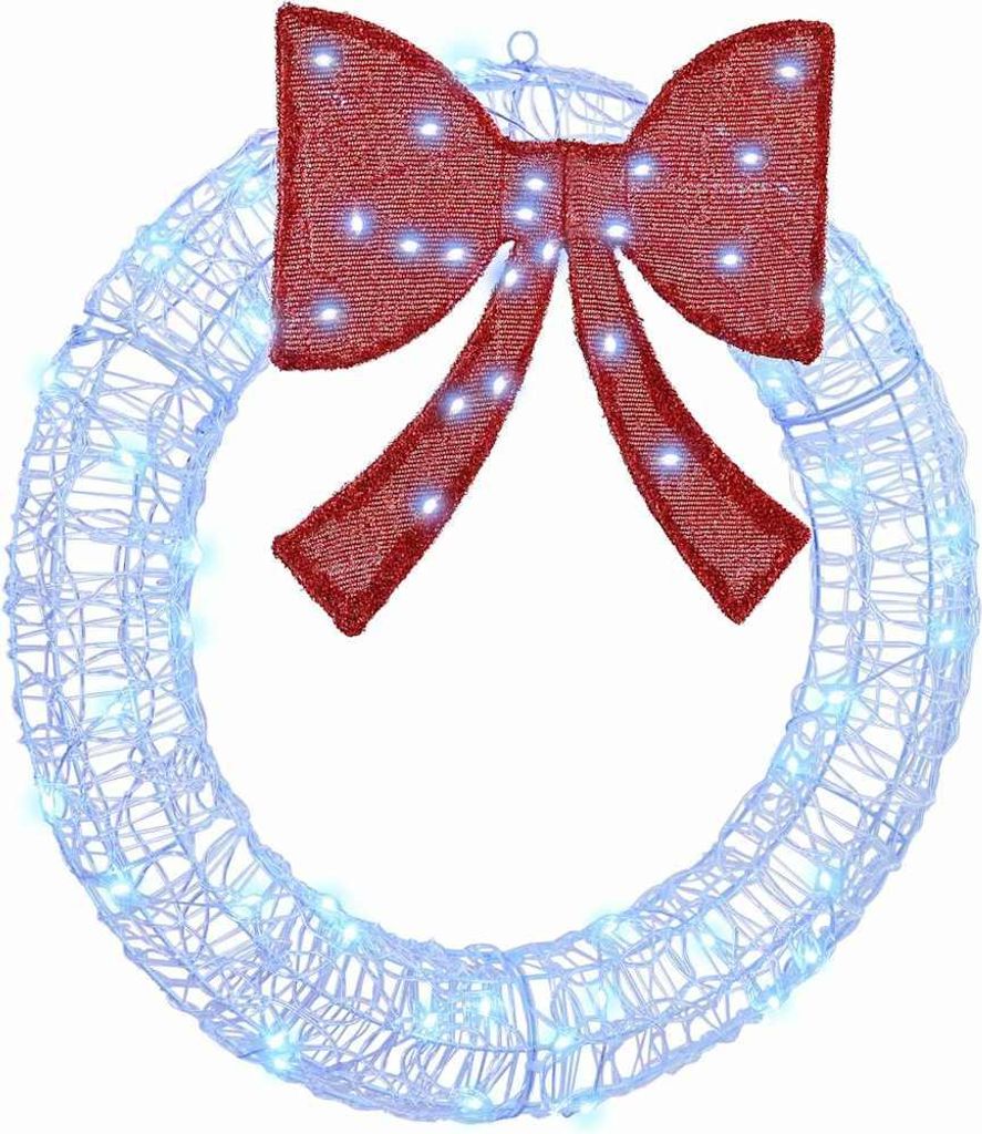 Kranz mit 60 LEDs Blau 76 x 76 x 8,5 cm Acryl