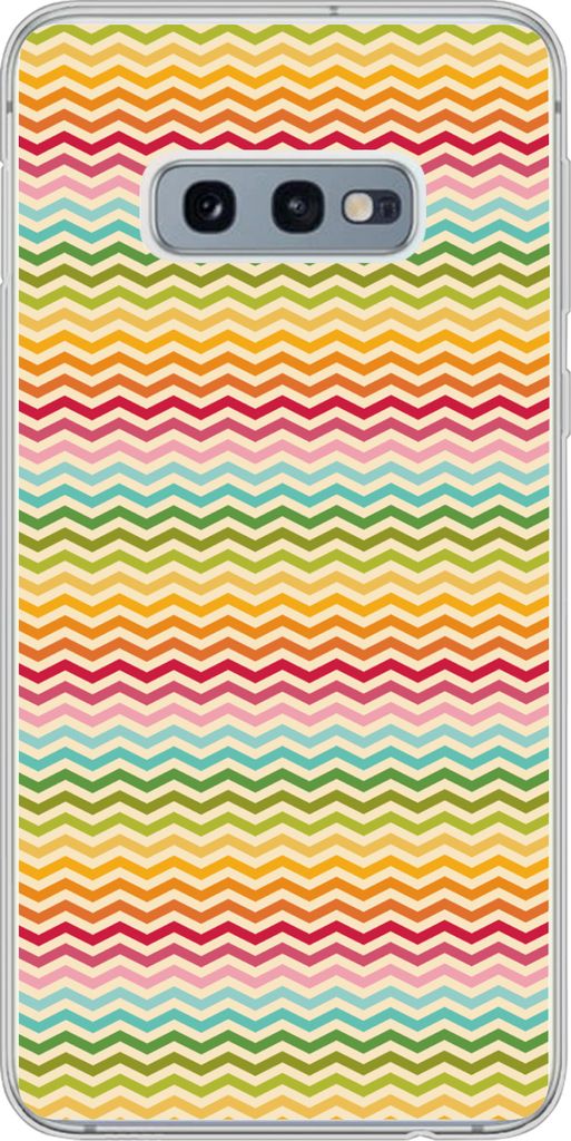 MuchoWow Handyhülle Schutzhülle Hülle für Telefoonhoesje Samsung Galaxy S10e Muster - Regenbogen - Retro Silikon Softcase Handy Hülle - Handy