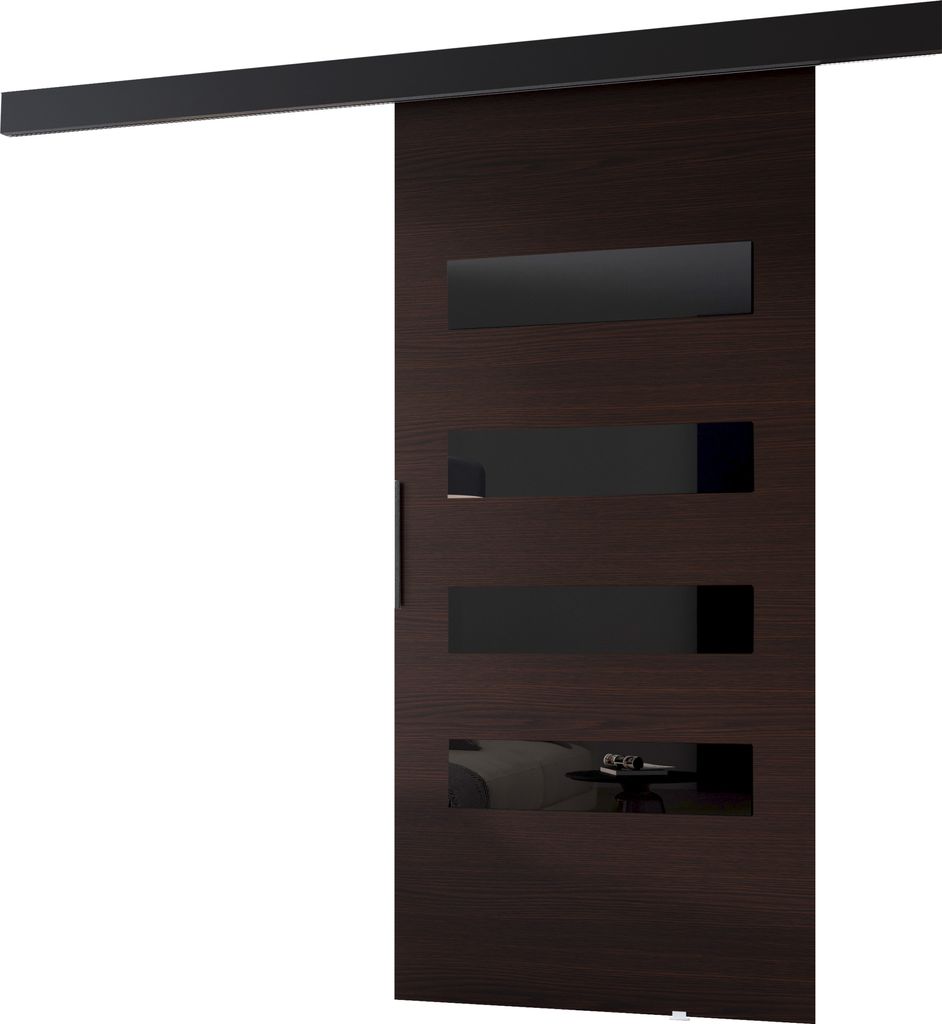 Innenschiebetür BARRET 16 - 106 cm, Wenge/Schwarz