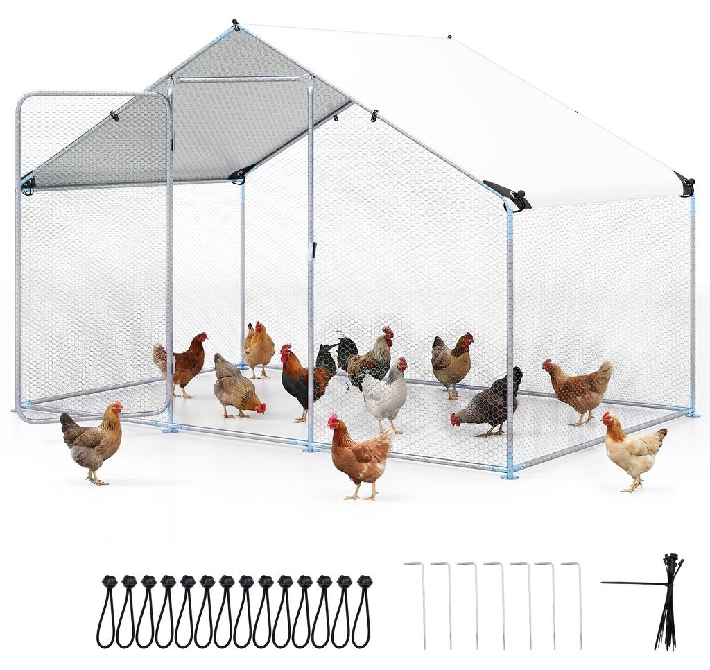Poulailler COSTWAY 3 x 2 x 2 m | 6 m², enclos métallique Image du produit 