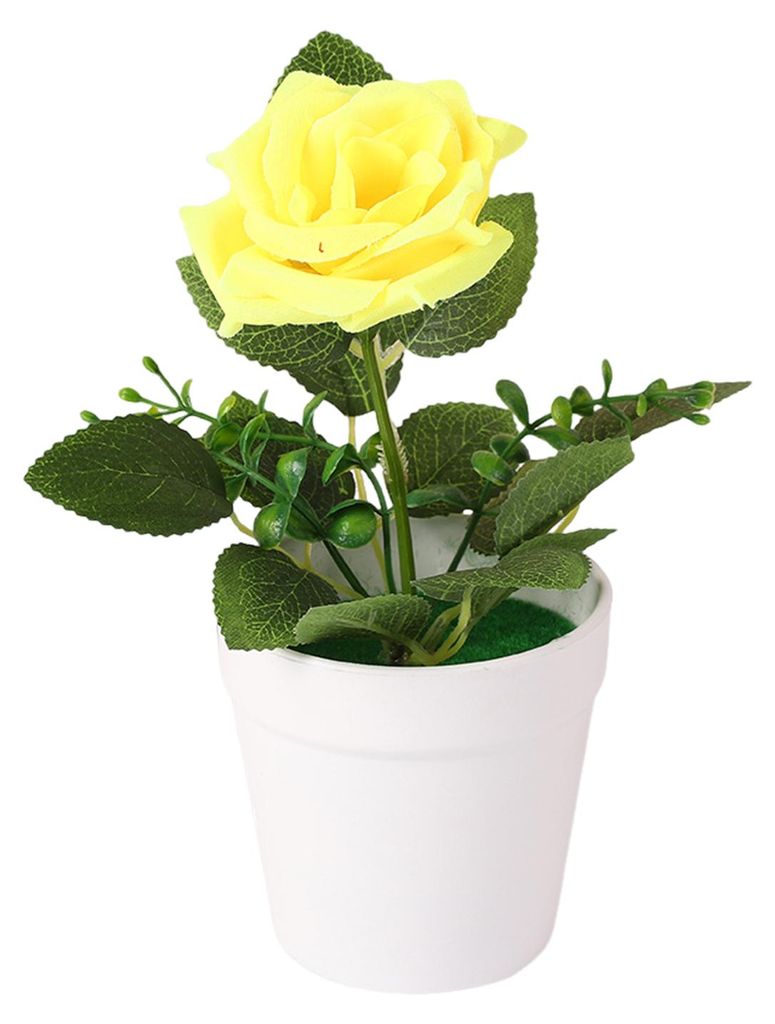 Künstliche Topfrose, Schreibtisch-Bonsai, wiederverwendbare künstliche Rose im Blumentopf für Zuhause, Büro, Fotorequisite