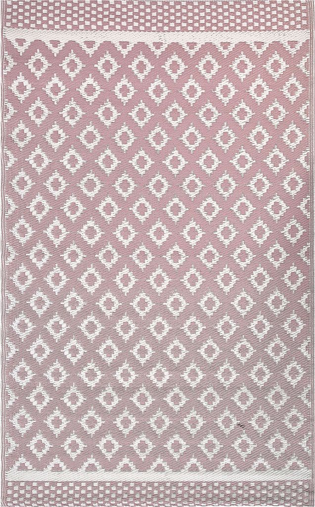 BELIANI Outdoor u. Indoor Teppich Rosa u. Weiß 120 x 180 cm Produktbild 
