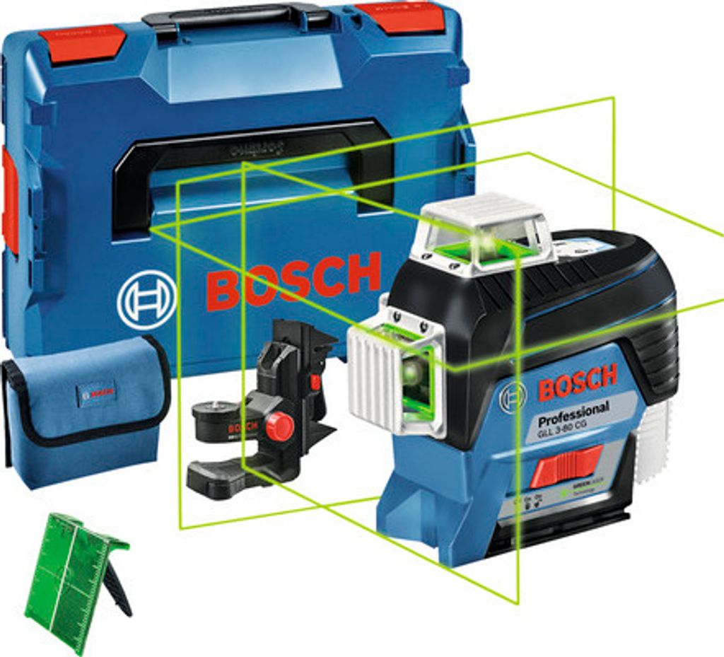 Akku-Linienlaser GLL 3-80 CG Professional, 12Volt, mit BM 1, Kreuzlinienlaser