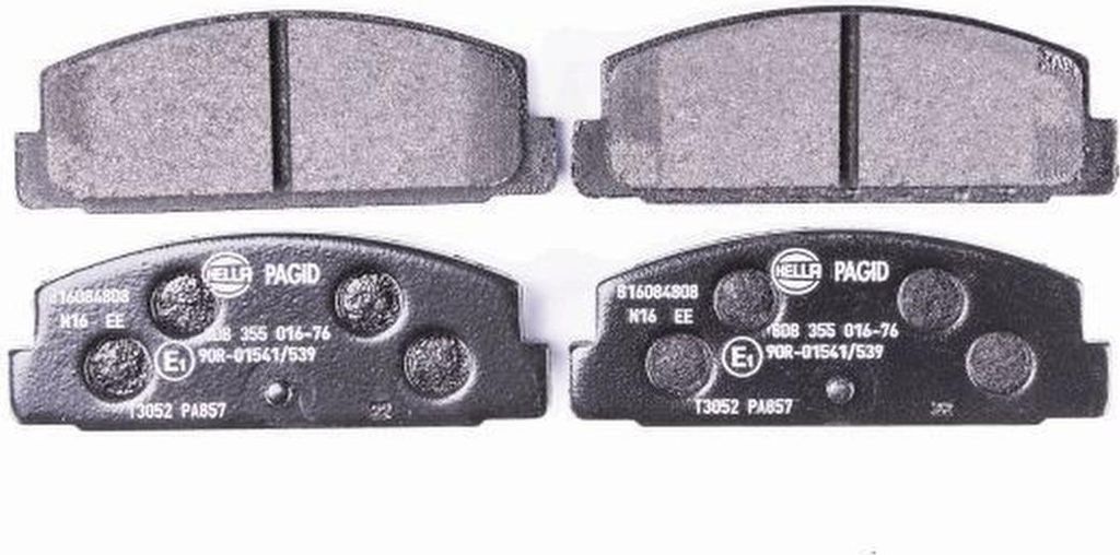 Bremsbelagsatz ohne Verschleißwarnung 13 mm HELLA für u.a. MAZDA 626