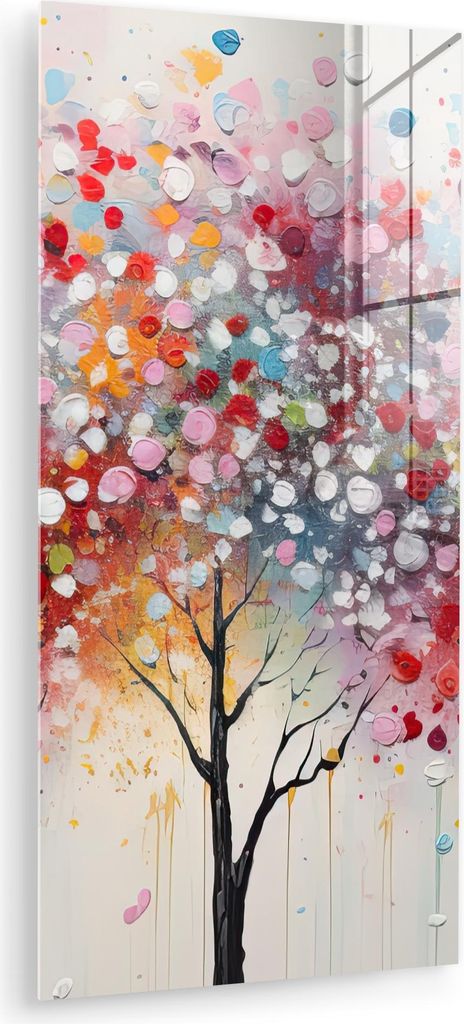 MuchoWow Glasbilder - Bilder auf Wandbild - Foto auf Glas Kunst - Bäume - Natur - Acryl 40x80 cm Wanddekoration aus Glas - Acrylglasbild - Acrylbi...
