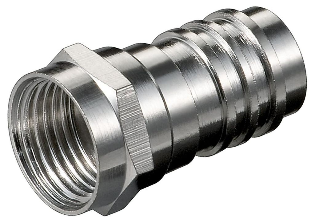Goobay Crimp F-Stecker 7,0 mm, Crimp-Adapter aus Zink mit Produktbild 