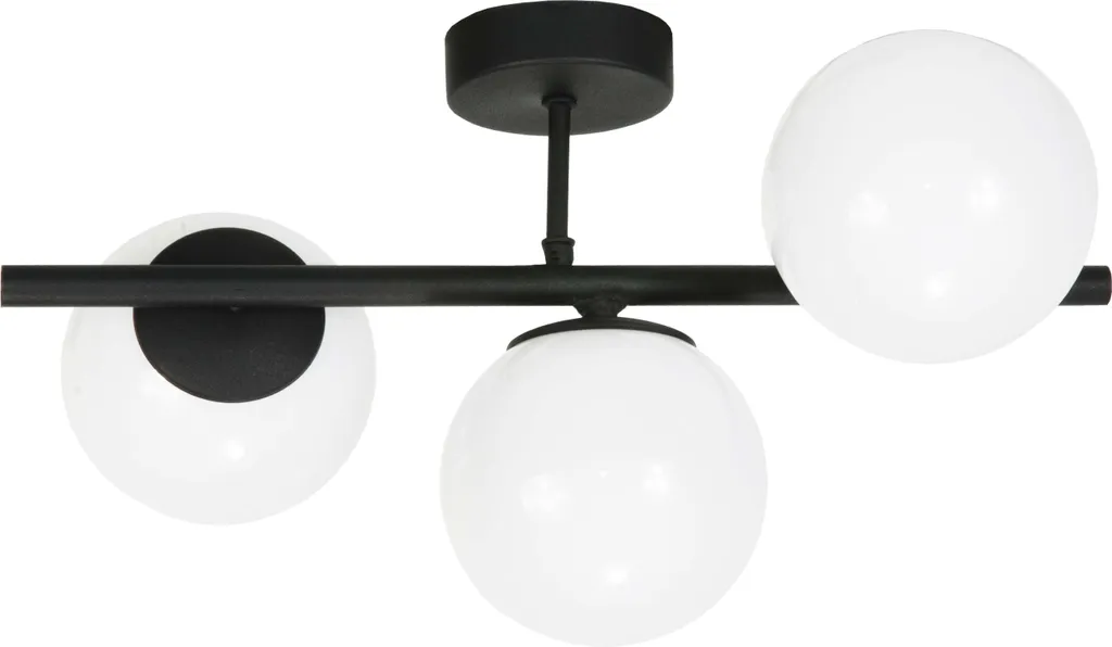 Plafonnier moderne boules en verre fumé et métal noir mat TITAN 13-807