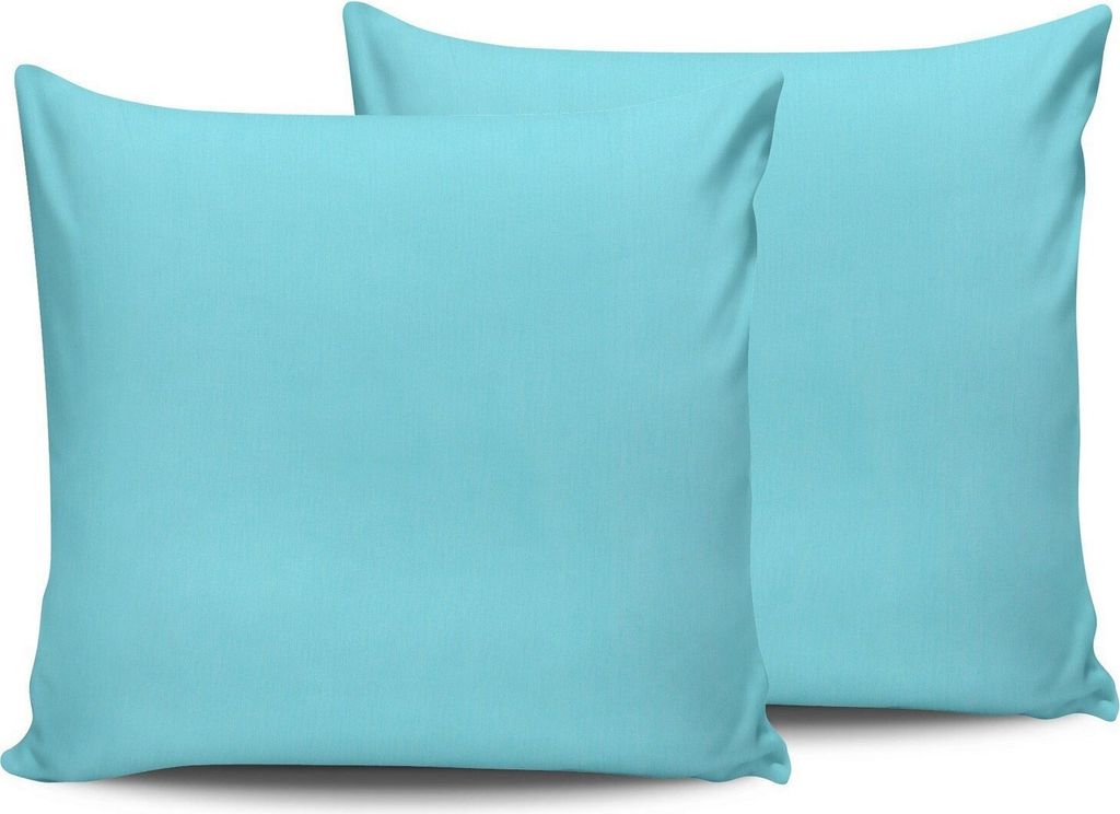 L'Essentiel Linge de Maison, Turquoise, Kissenbezug-Set (2 Stück) (FR), Türkis, 100 % BAUMWOLLE RANFORCE, 60 x 60 cm