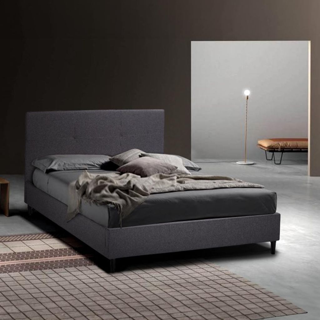 Grand Lit Simple Français 120x190 cm Similicuir Tête de lit Image du produit 